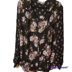 Shimmer Floral Flowy Shirt